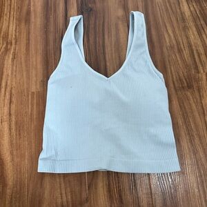 Light blue ribbed tank top